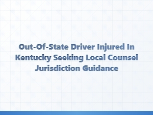 Out-Of-State Driver Injured in Kentucky Seeks Jurisdiction Guidance